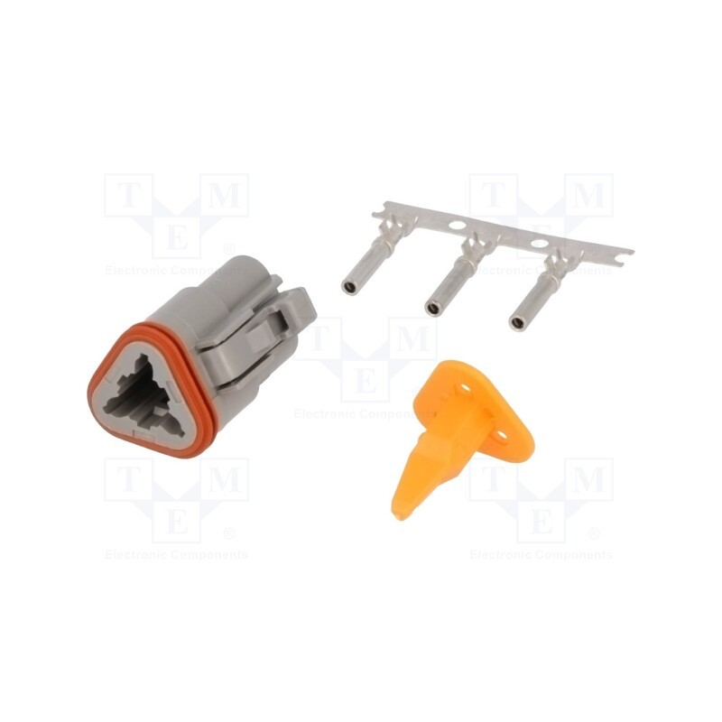 1 pcs x DEUTSCH - S-DT 06-3 S - Connector: wire-wire, DT, female, plug, for cable, PIN: 3, crimped