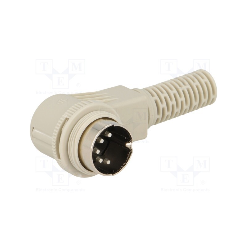 1 pcs x HIRSCHMANN - 932909117 MAWI 5100 S - Plug, DIN, male, PIN: 5, Layout: 180°, angled 90°, for cable