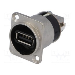 1 pcs x NEUTRIK - NAUSB-W - Adapter, USB A socket-front,USB B socket-back, USB 2.0, 19x24mm