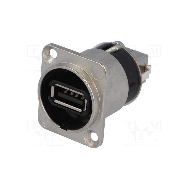 1 pcs x NEUTRIK - NAUSB-W - Adapter, USB A socket-front,USB B socket-back, USB 2.0, 19x24mm