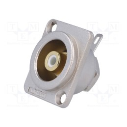 1 pcs x AMPHENOL - ACJD-WHT - Socket, RCA, female, soldering, gold-plated, for panel mounting