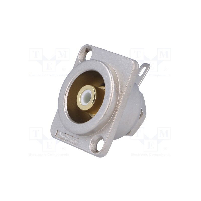 1 pcs x AMPHENOL - ACJD-WHT - Socket, RCA, female, soldering, gold-plated, for panel mounting