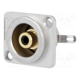 1 pcs x AMPHENOL - ACJD-BLK - Socket, RCA, female, soldering, gold-plated, for panel mounting