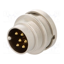 1 pcs x LUMBERG - 0314 06 - Connector: M16, socket, male, soldering, PIN: 6, 5A, 250V, IP68