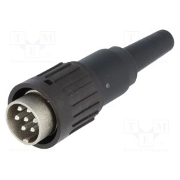 1 pcs x AMPHENOL - T3434501U - Plug, DIN, male, PIN: 7, Layout: 360°, straight, for cable, soldering