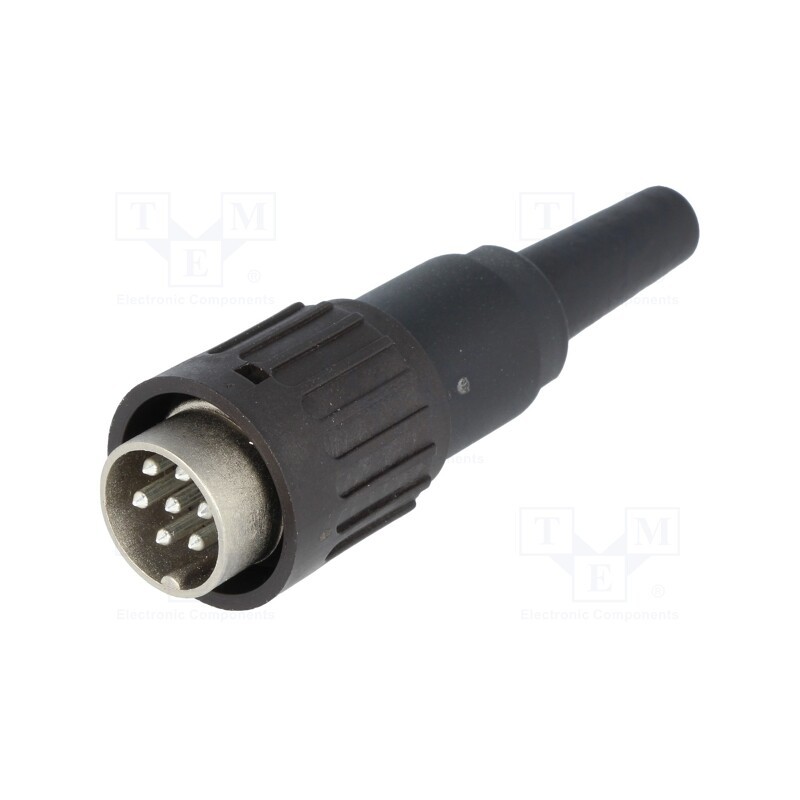 1 pcs x AMPHENOL - T3434501U - Plug, DIN, male, PIN: 7, Layout: 360°, straight, for cable, soldering