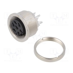 1 pcs x BINDER - 09 0328 00 07 - Connector: M16, socket, female, soldering, PIN: 7, 5A, 32V, straight