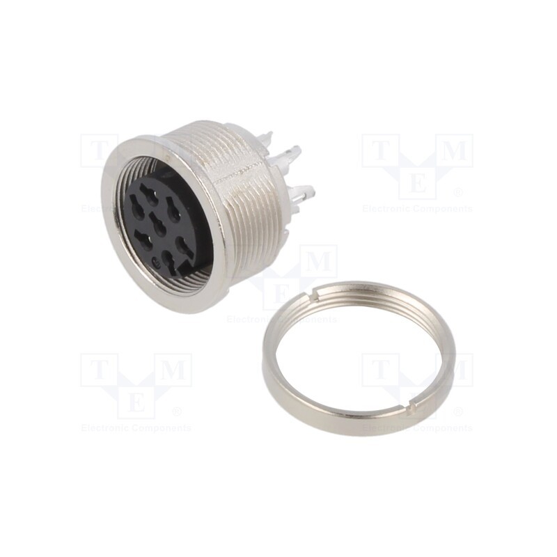 1 pcs x BINDER - 09 0328 00 07 - Connector: M16, socket, female, soldering, PIN: 7, 5A, 32V, straight