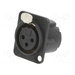 1 pcs x NEUTRIK - NC3FD-LX-B - Socket, XLR, female, PIN: 3, straight, with push button, soldering