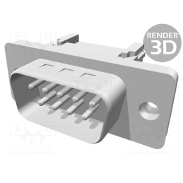 1 pcs x HARTING - 9661286702 - D-Sub, PIN: 9, plug, male, for ribbon cable, IDC, UNC 4-40, 1.27mm