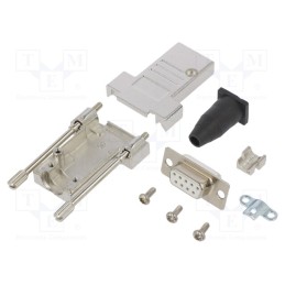 1 pcs x ENCITECH - DTSL09-LJSRG-T-DBS-W-K - D-Sub, PIN: 9, plug, female, soldering, for cable, white