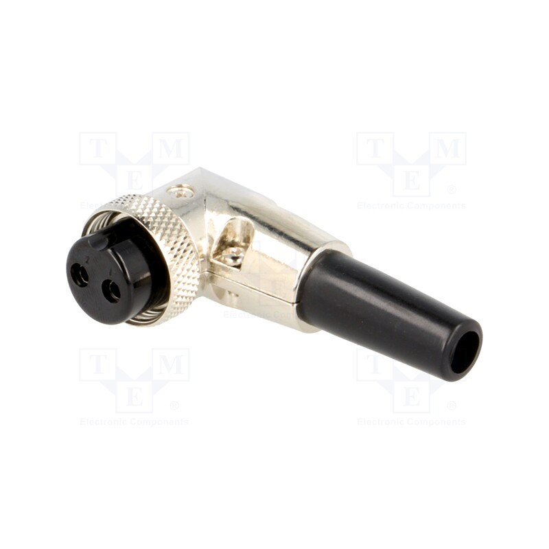 1 pcs x CLIFF - FC684222R - Plug, microphone, female, PIN: 2, for cable, angled 90°, 6mm