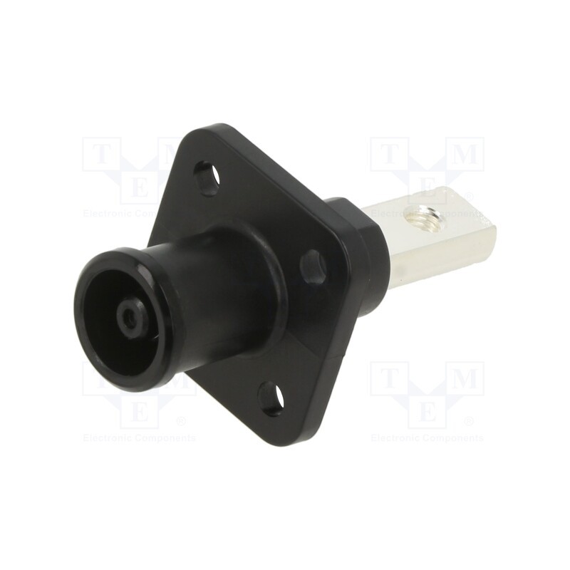 1 pcs x CONNFLY - DS1168-01-120MSBYX - Socket, DC supply, male, PIN: 1, for panel mounting, screw, black