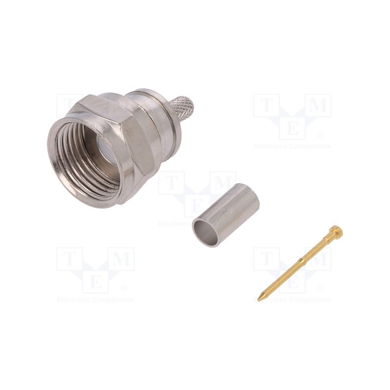 1 pcs x TELEGu00c4RTNER - J01600A0012 - Plug, F, male, straight, 75Ω, crimped, for cable, 3GHz