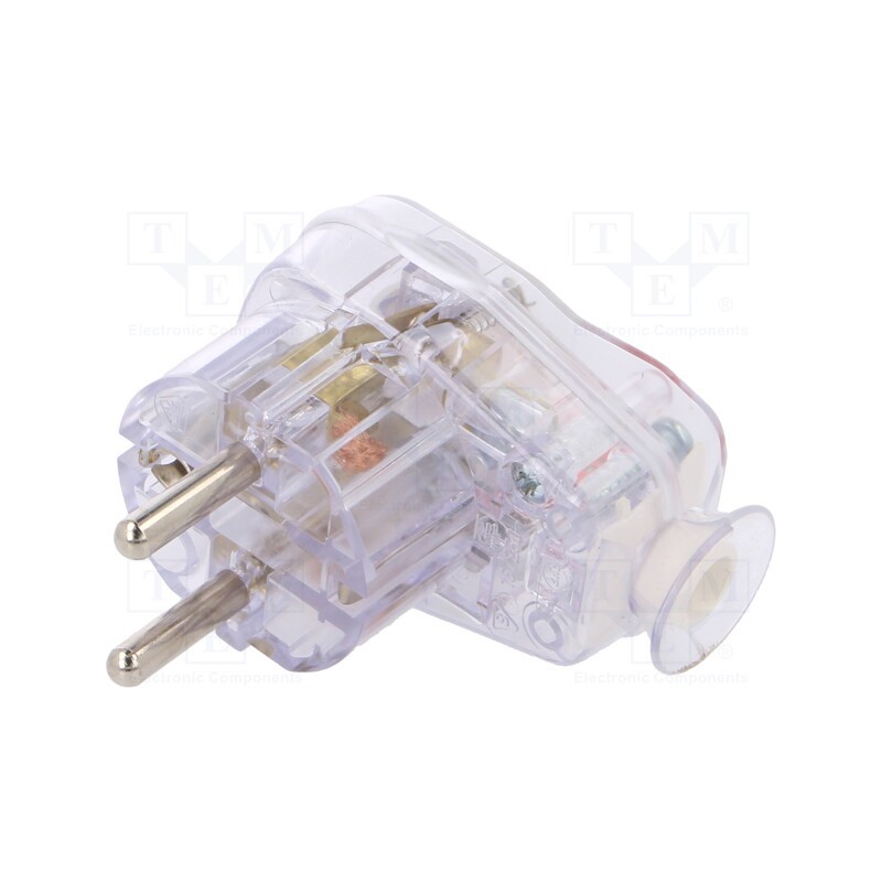 1 pcs x TIMEX-ELEKTRO - AWA-ŁKB TR - Connector: AC supply, male, plug, 2P+PE, 250VAC, 16A, for cable