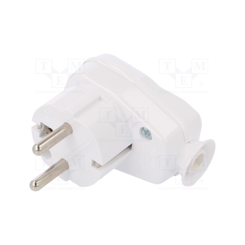 1 pcs x TIMEX-ELEKTRO - AWA-ŁKB BI - Connector: AC supply, male, plug, 2P+PE, 250VAC, 16A, white, PIN: 3