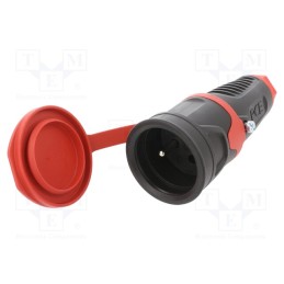 1 pcs x PCE - 2411-SRW - Connector: AC supply, female, socket, 2P+PE, 250VAC, 16A, for cable