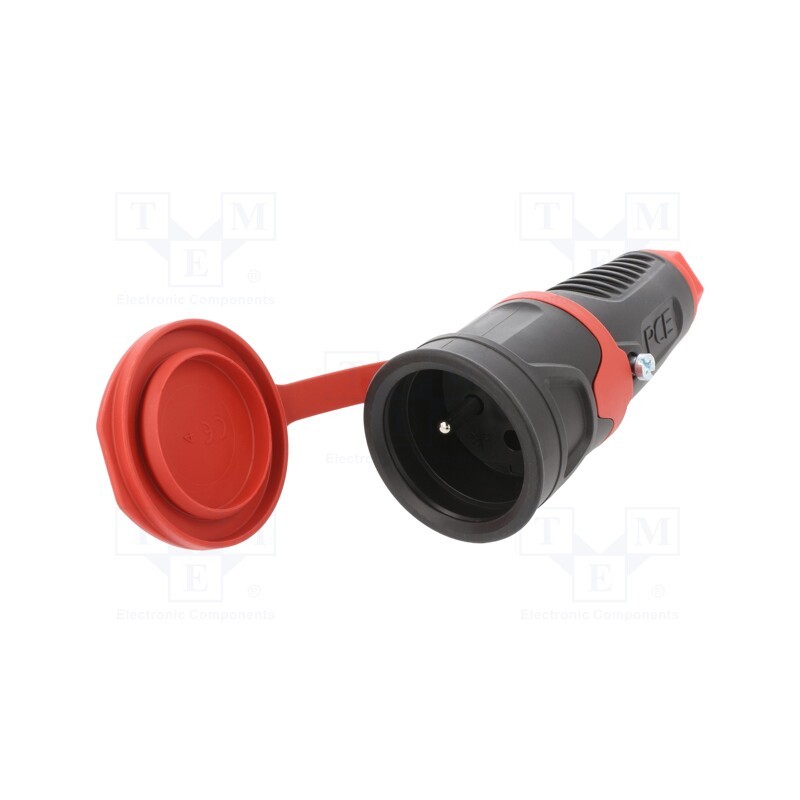 1 pcs x PCE - 2411-SRW - Connector: AC supply, female, socket, 2P+PE, 250VAC, 16A, for cable