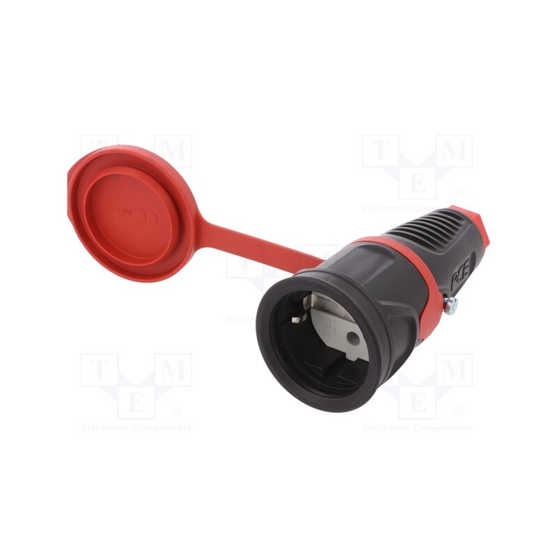 1 pcs x PCE - 2511-SR - Connector: AC supply, female, socket, 2P+PE, 250VAC, 16A, for cable