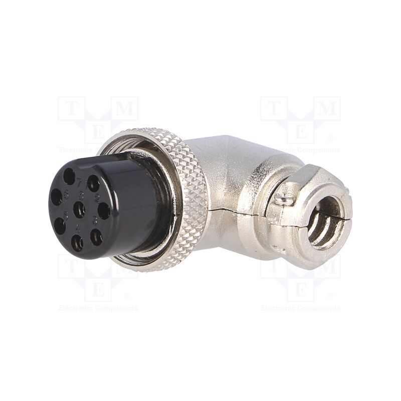 1 pcs x NINIGI - MIC358 - Plug, microphone, female, PIN: 8, for cable, angled 90°