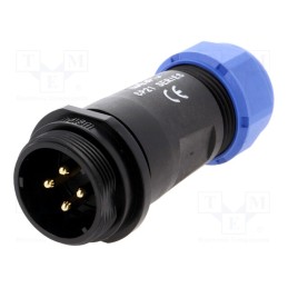1 pcs x WEIPU - SP2111/P4II-1N - Plug, SP21, male, PIN: 4, IP68, 7÷12mm, 30A, soldering, for cable
