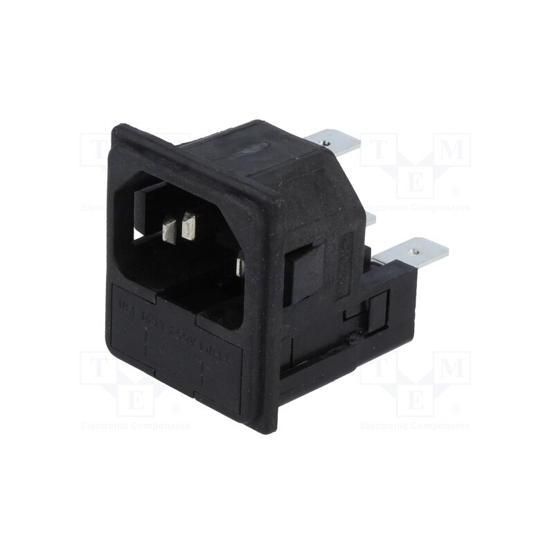 1 pcs x BULGIN - PF0033/20/63 - Connector: AC supply, socket, male, 10A, 250VAC, IEC 60320, C14 (E)