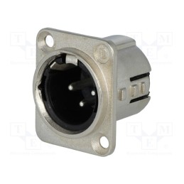 1 pcs x DELTRON - 717-0300 - Socket, XLR, male, PIN: 3, straight, soldering, silver plated, 50V