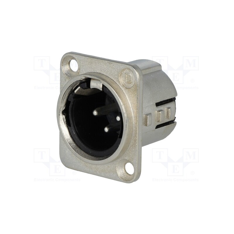 1 pcs x DELTRON - 717-0300 - Socket, XLR, male, PIN: 3, straight, soldering, silver plated, 50V