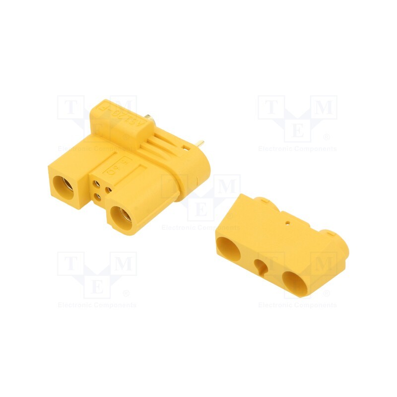 1 pcs x AMASS - AS120-F - Plug, DC supply, AS120, female, PIN: 6, for cable, soldering, yellow
