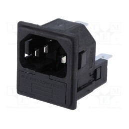 1 pcs x BULGIN - PF0033/30/63 - Connector: AC supply, socket, male, 10A, 250VAC, IEC 60320, C14 (E)