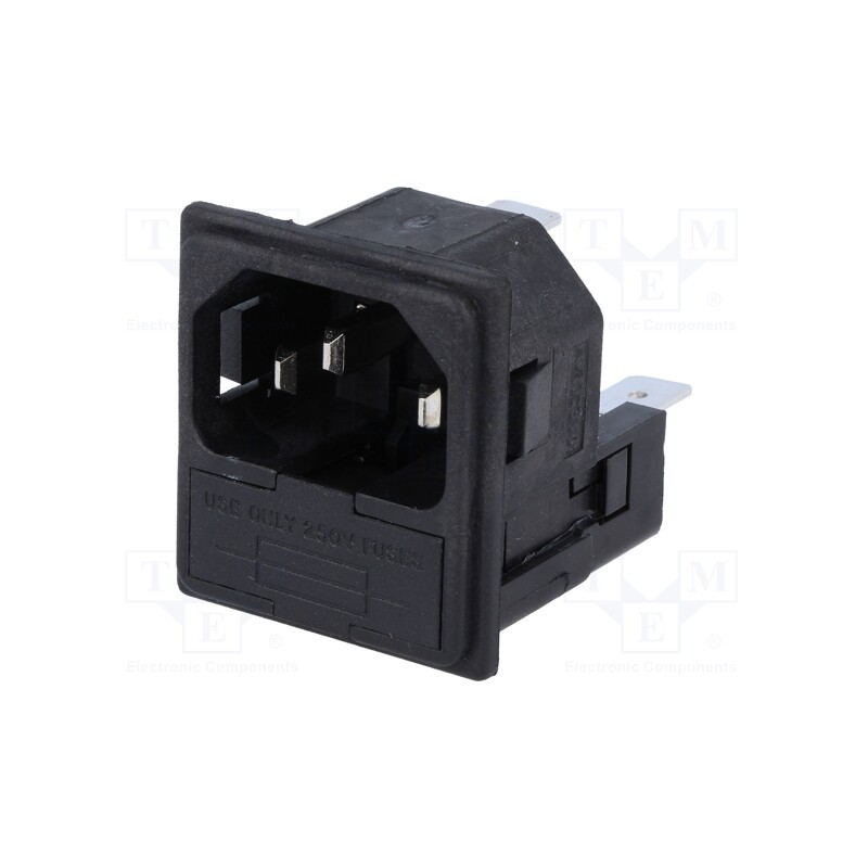 1 pcs x BULGIN - PF0033/30/63 - Connector: AC supply, socket, male, 10A, 250VAC, IEC 60320, C14 (E)