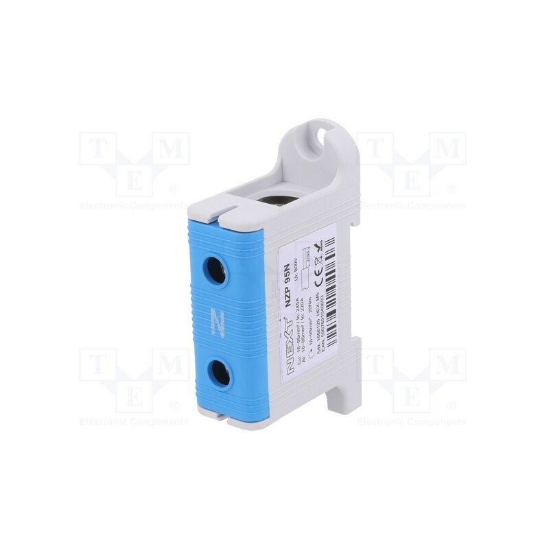 1 pcs x POKu00d3J - B11-32C6 - Splice terminal: rail, 95mm2, ways: 1, terminals: 2, blue, polyamide
