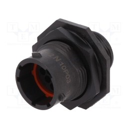 1 pcs x AMPHENOL - RTS712N10P03 - Connector: circular, eco|mate Aquarius, socket, male, PIN: 10, 250V