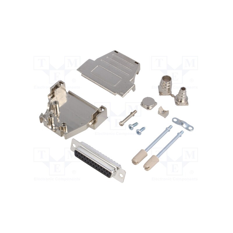 1 pcs x ENCITECH - DSSK25-M-DBS-K - D-Sub, PIN: 25, plug, female, soldering, for cable, black