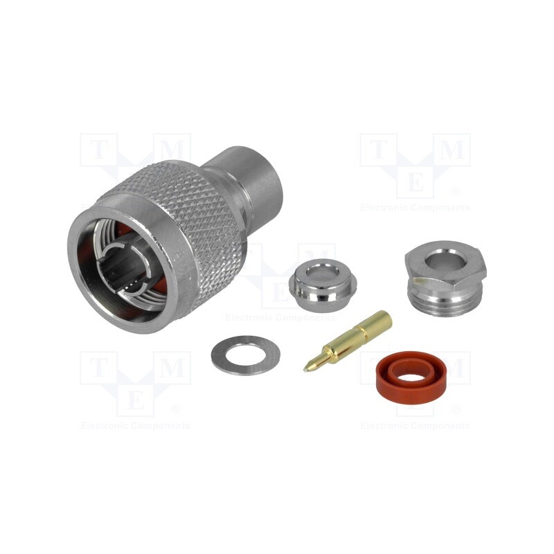 1 pcs x AMPHENOL RF - N1141A1-NT3G-1-50 - Plug, N, male, straight, 50Ω, soldering, PTFE