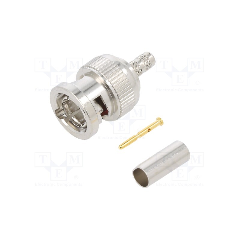 1 pcs x AMPHENOL RF - 031-70537-12G - Plug, BNC, male, straight, 75Ω, crimped, for cable, PTFE, -30÷75°C