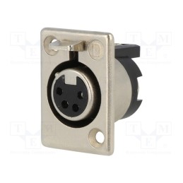 1 pcs x DELTRON - 702-0400 - Socket, XLR, female, PIN: 4, straight, soldering, silver plated, 50V