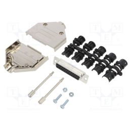 1 pcs x Amphenol Communications Solutions - L17DTPK-M-25+L77SDB25S - D-Sub, PIN: 25, female, straight, soldering, for cable, gol