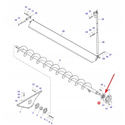 D41714100 screw bearing for the grain discharge pipe