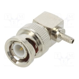 1 pcs x ADAM TECH - RF1-26-T-02-50 - Plug, BNC, male, angled, 50Ω, RG174U,RG188(A),RG316U, crimped, PTFE