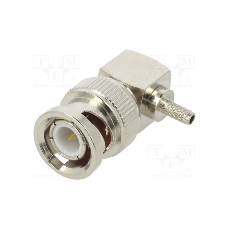 1 pcs x ADAM TECH - RF1-26-T-02-50 - Plug, BNC, male, angled, 50Ω, RG174U,RG188(A),RG316U, crimped, PTFE