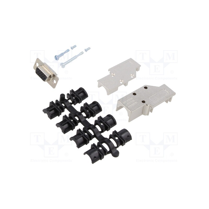 1 pcs x MH CONNECTORS - MHDCMR9HD15FS-K - D-Sub HD, PIN: 15, plug, female, for cable, angled 90°, soldering
