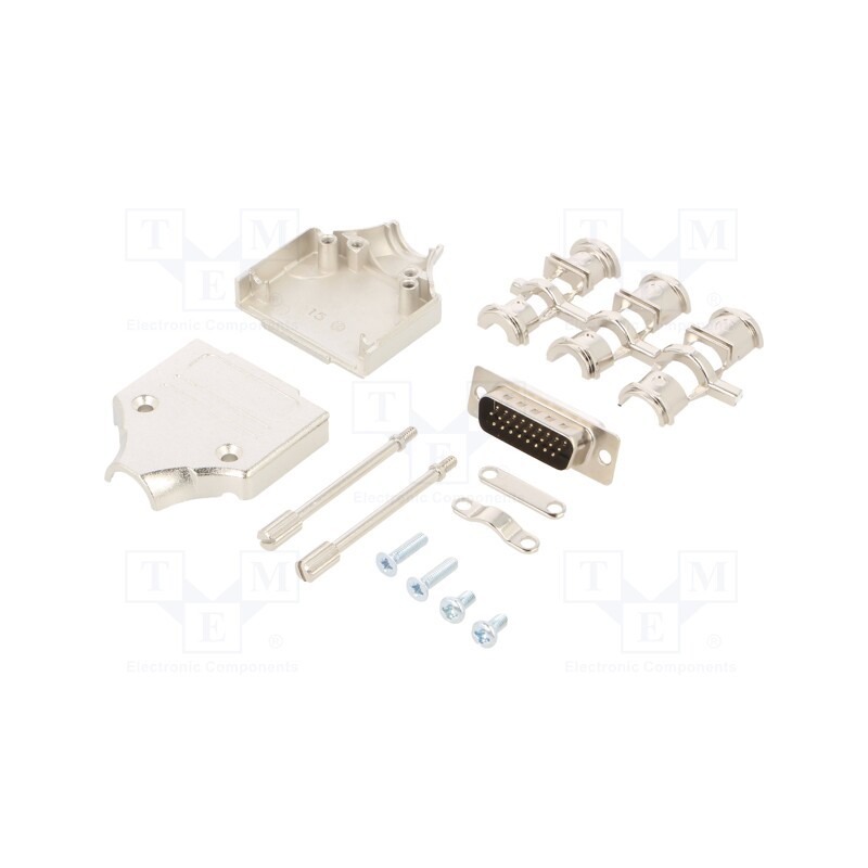 1 pcs x ENCITECH - 6355-0059-02 - D-Sub HD, PIN: 26, plug, male, straight, soldering, for cable, black