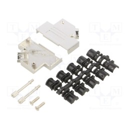 1 pcs x ENCITECH - D45ZK25-NM-K - Enclosure: for D-Sub connectors, D-Sub 25pin,D-Sub HD 44pin