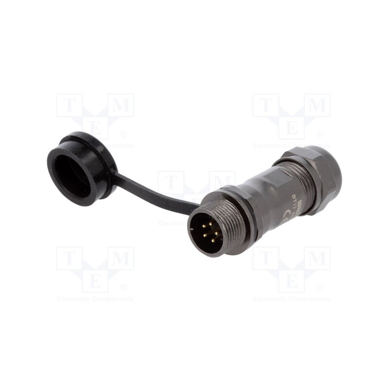1 pcs x WEIPU - ST1211/P5 - Plug, ST12, male, PIN: 5, IP67, 5÷8mm, 5A, soldering, for cable, 180V