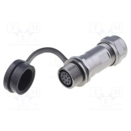1 pcs x WEIPU - ST1211/S9 - Plug, ST12, female, PIN: 9, IP67, 5÷8mm, 3A, soldering, for cable