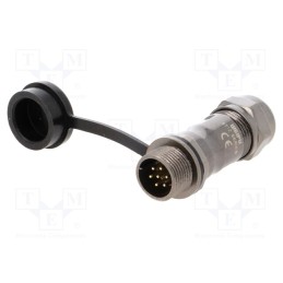 1 pcs x WEIPU - ST1211/P7 - Plug, ST12, male, PIN: 7, IP67, 5÷8mm, 5A, soldering, for cable, 125V