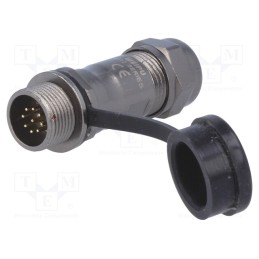1 pcs x WEIPU - ST1211/P9 - Plug, ST12, female, PIN: 9, IP67, 5÷8mm, 3A, soldering, for cable