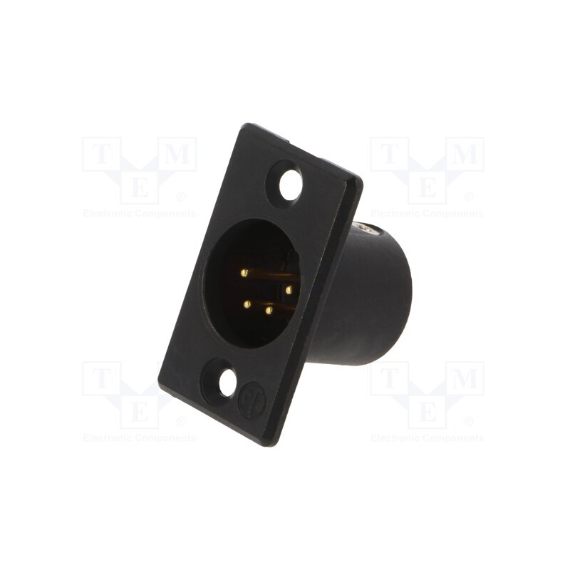 1 pcs x NEUTRIK - NC4MP-B - Socket, XLR, male, PIN: 4, straight, soldering, black, 10A, 27mm