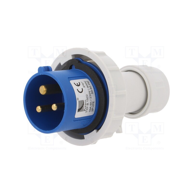 1 pcs x PAWBOL - B.1922 - Connector: AC supply, plug, male, 16A, 400VAC, IEC 60309, IP67
